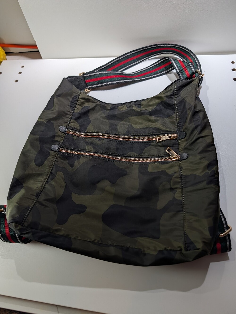 Sondra Roberts squared convertible camo bag